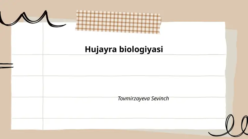 Hujayra biologiyasi