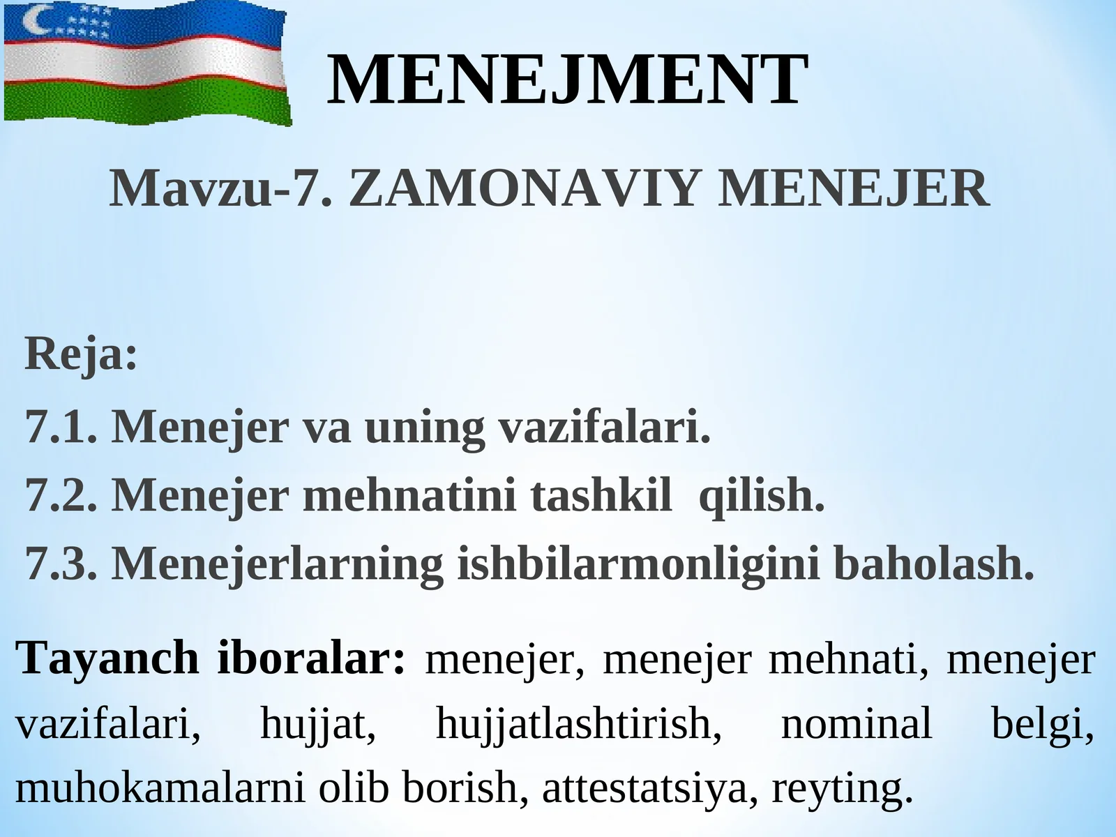 ZAMONAVIY MENEJER