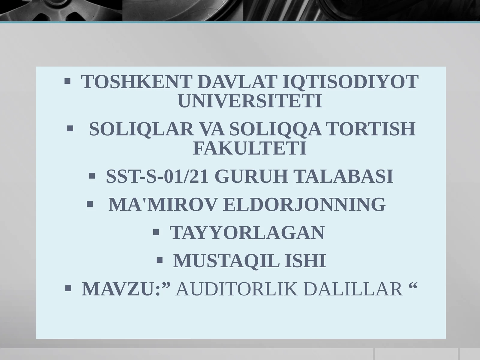 "AUDITORLIK DALILLAR"