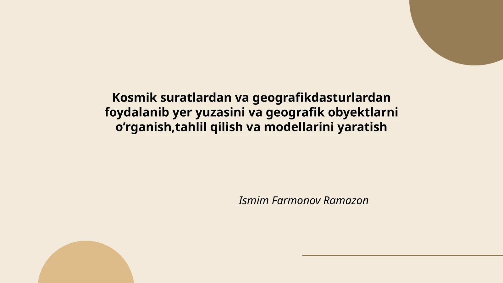 Kosmik suratlardan va geografik dasturlar