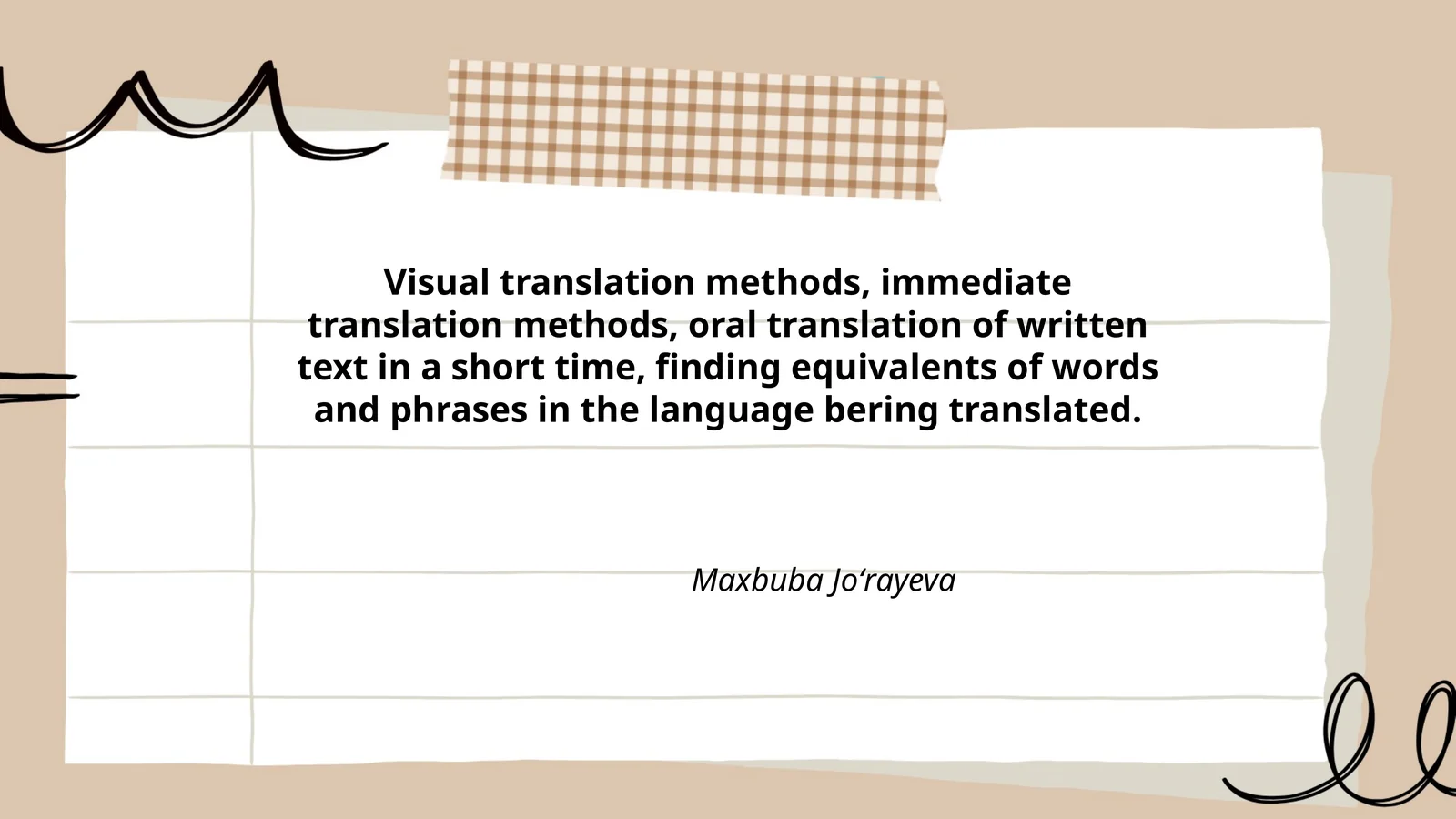 Visual Translation Methods
