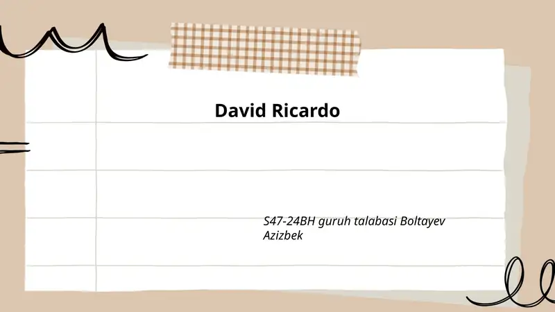 David Ricardo va iqtisodiy nazariya