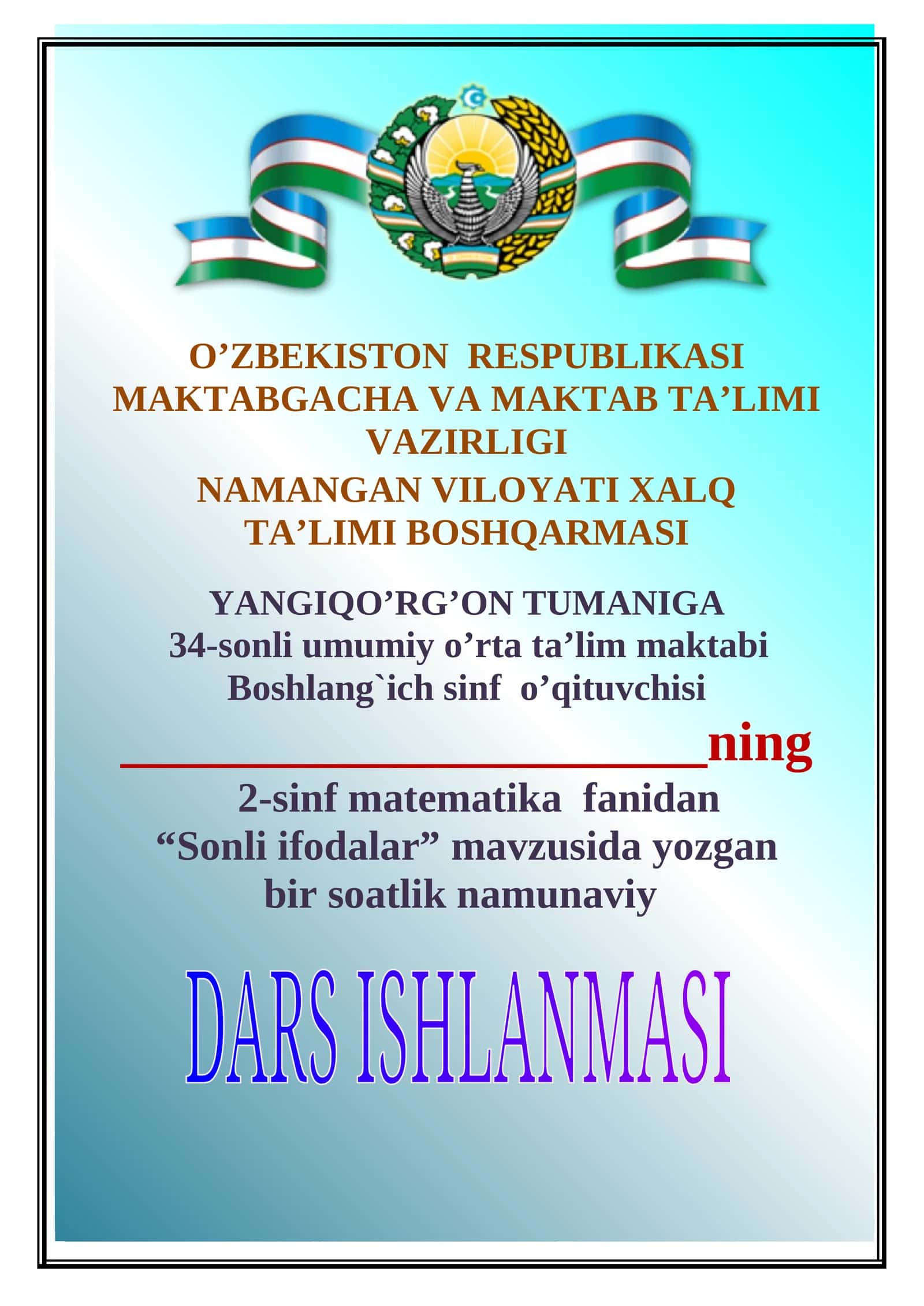 SONLI IFODALAR.