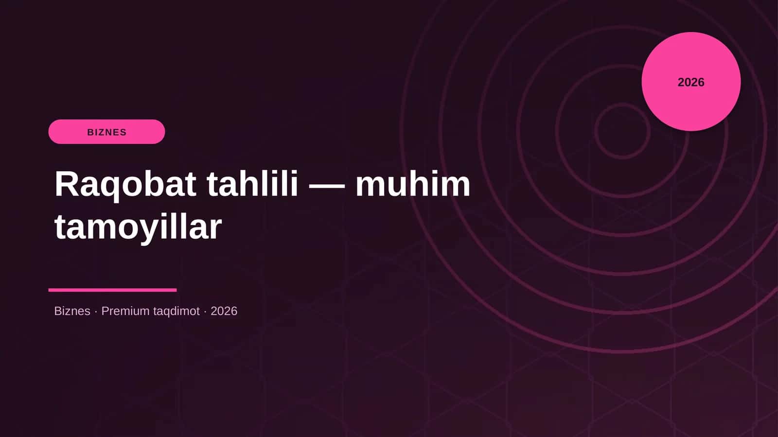 Raqobat tahlili - muhim tamoyillar