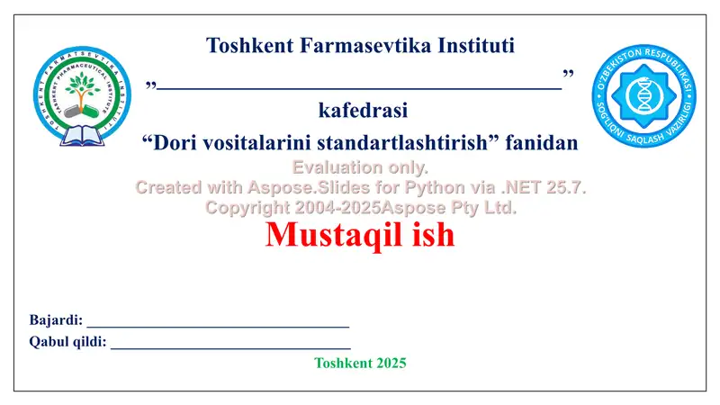 Ozuqa muhitlarini standartlashtirish. Taqdimot 11 bet.