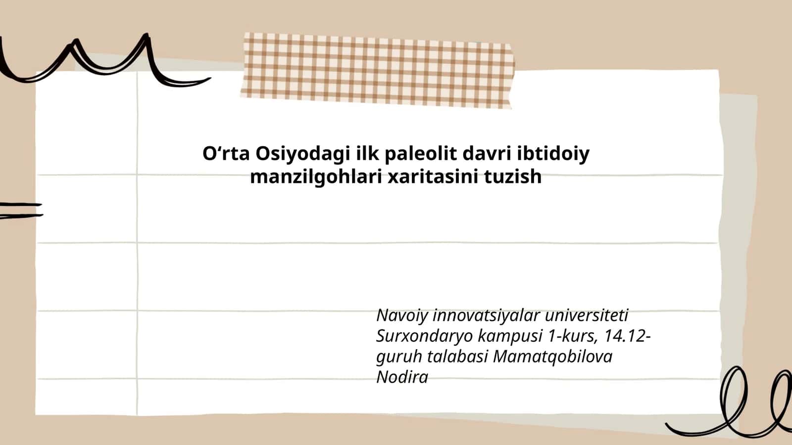 Oʻrta Osiyodagi ilk paleolit davri ibtidoiy manzilgohlari xaritasini tuzish