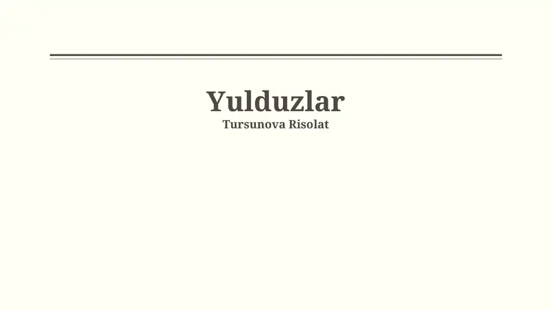 Yulduzlar