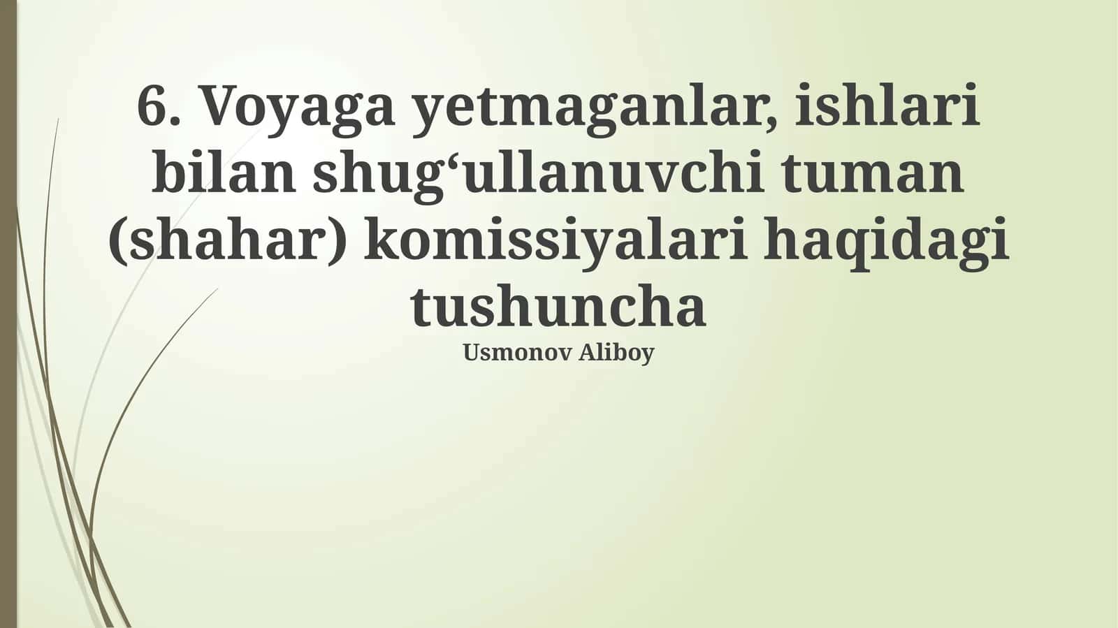 Voyaga yetmaganlar, ishlari bilan shug‘ullanuvchi tuman (shahar) komissiyalari haqidagi tushuncha