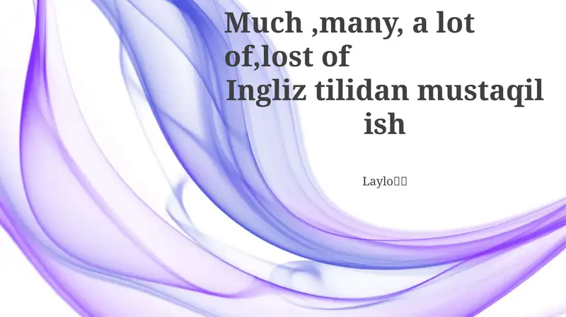 Ingliz tilidan mustaqil ish