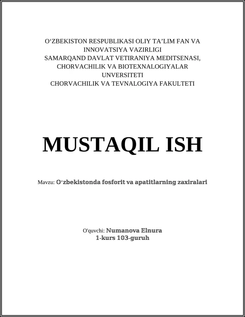 Oʻzbekistonda fosforit va apatitlarning geologik tarixi
