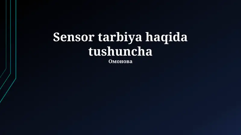 Sensor Ta'limi va STEM ta'limi