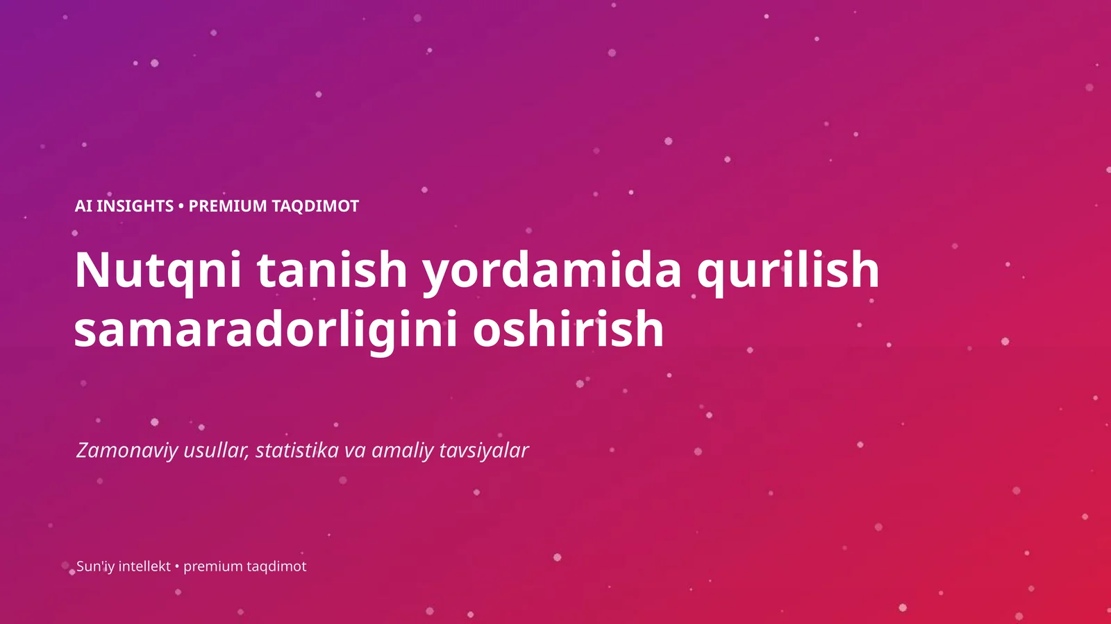 AI INSIGHTS • PREMIUM TAQDIMOT