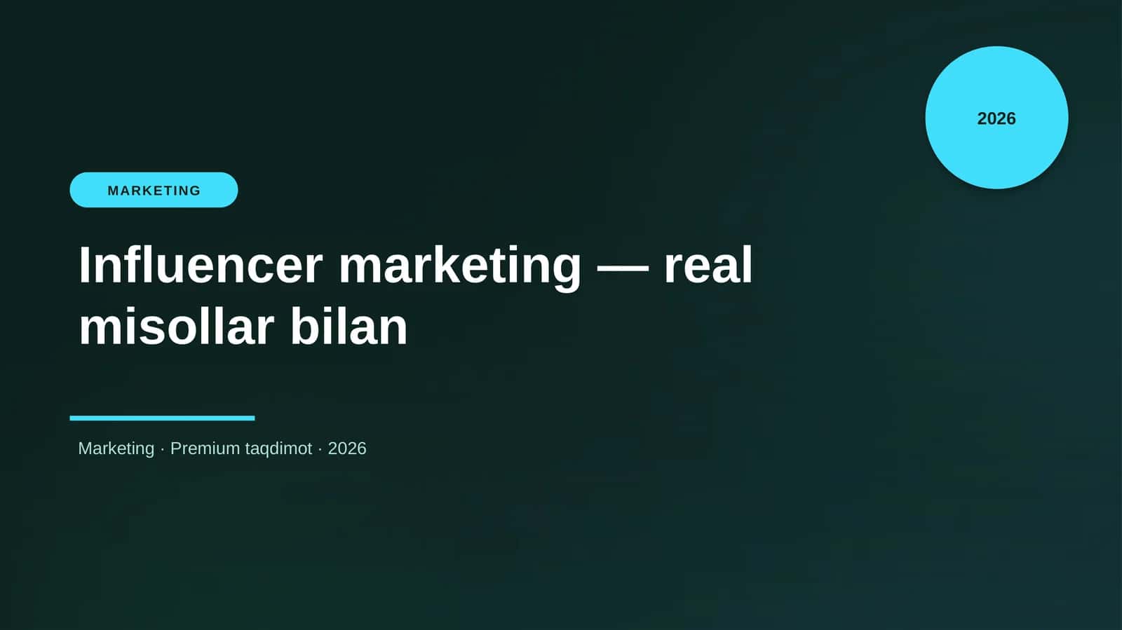 Influencer marketing — real misollar bilan