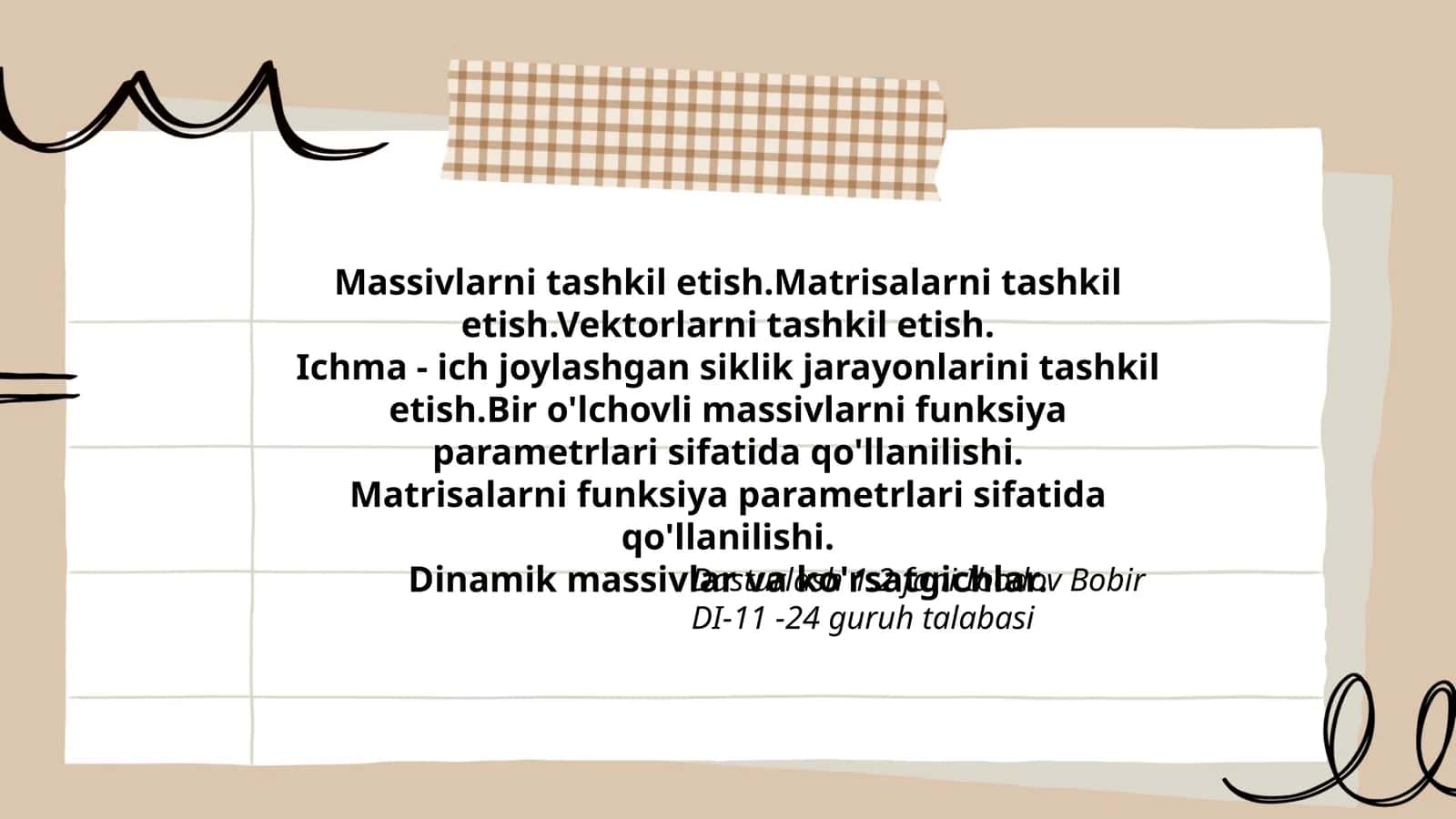 Dasturlash 1.2 fani Ibodov Bobir DI-11 -24 guruh talabasi