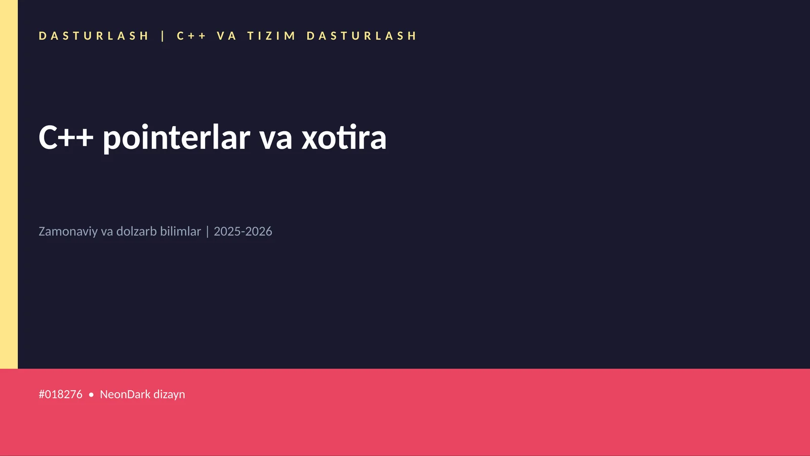 C++ VA TIZIM DASTURLASH