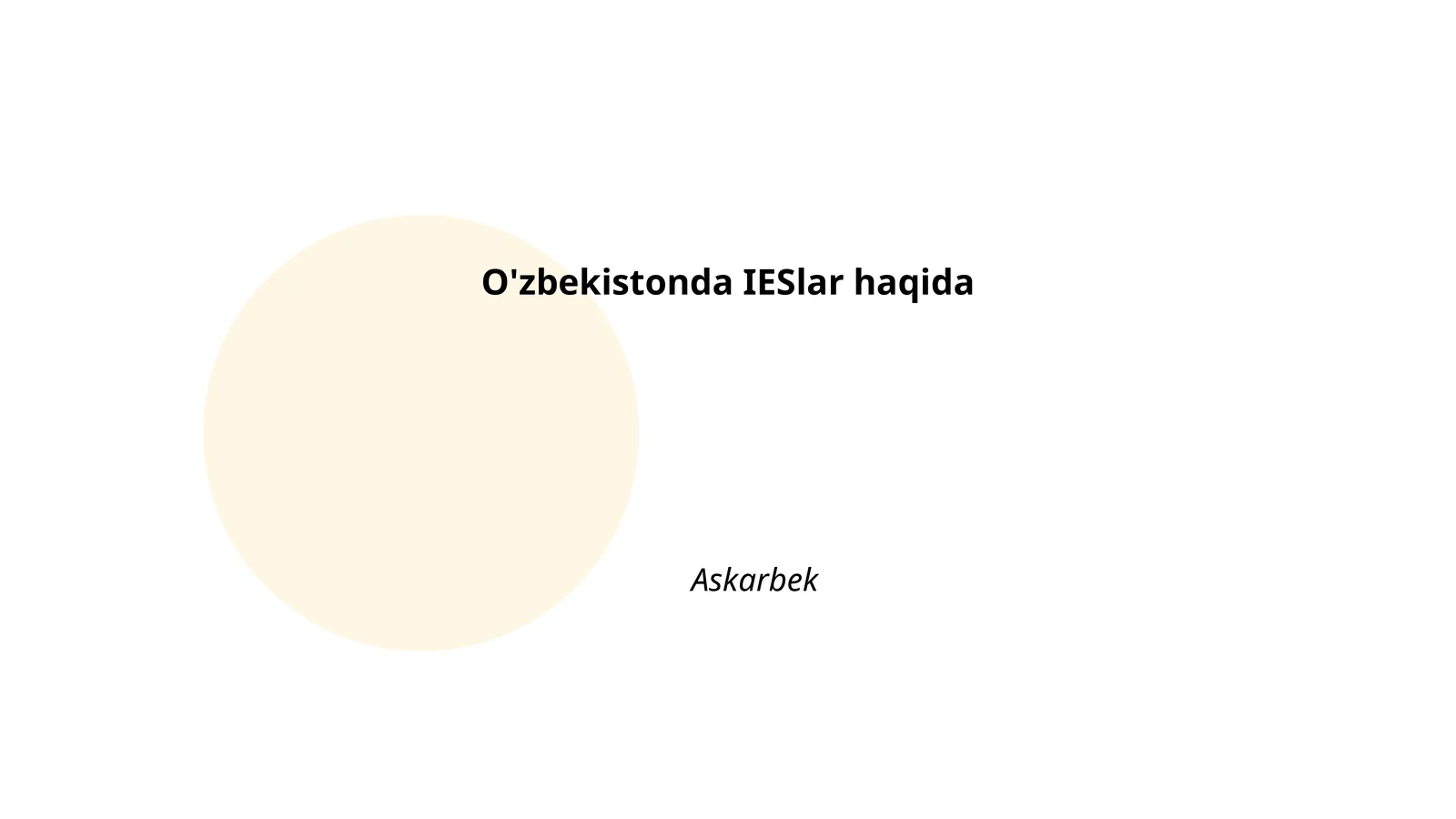 O'zbekistonda energetika tizimi va IESlar