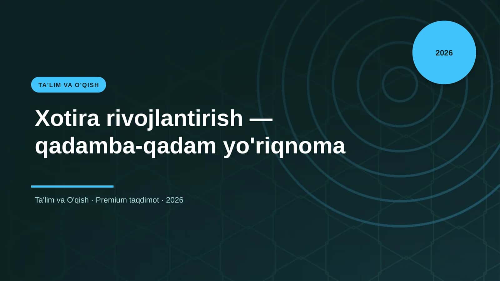 Xotira rivojlantirish — qadamba-qadam yo'riqnoma
