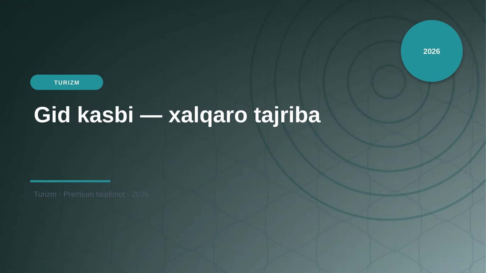 Gid kasbi - xalqaro tajriba