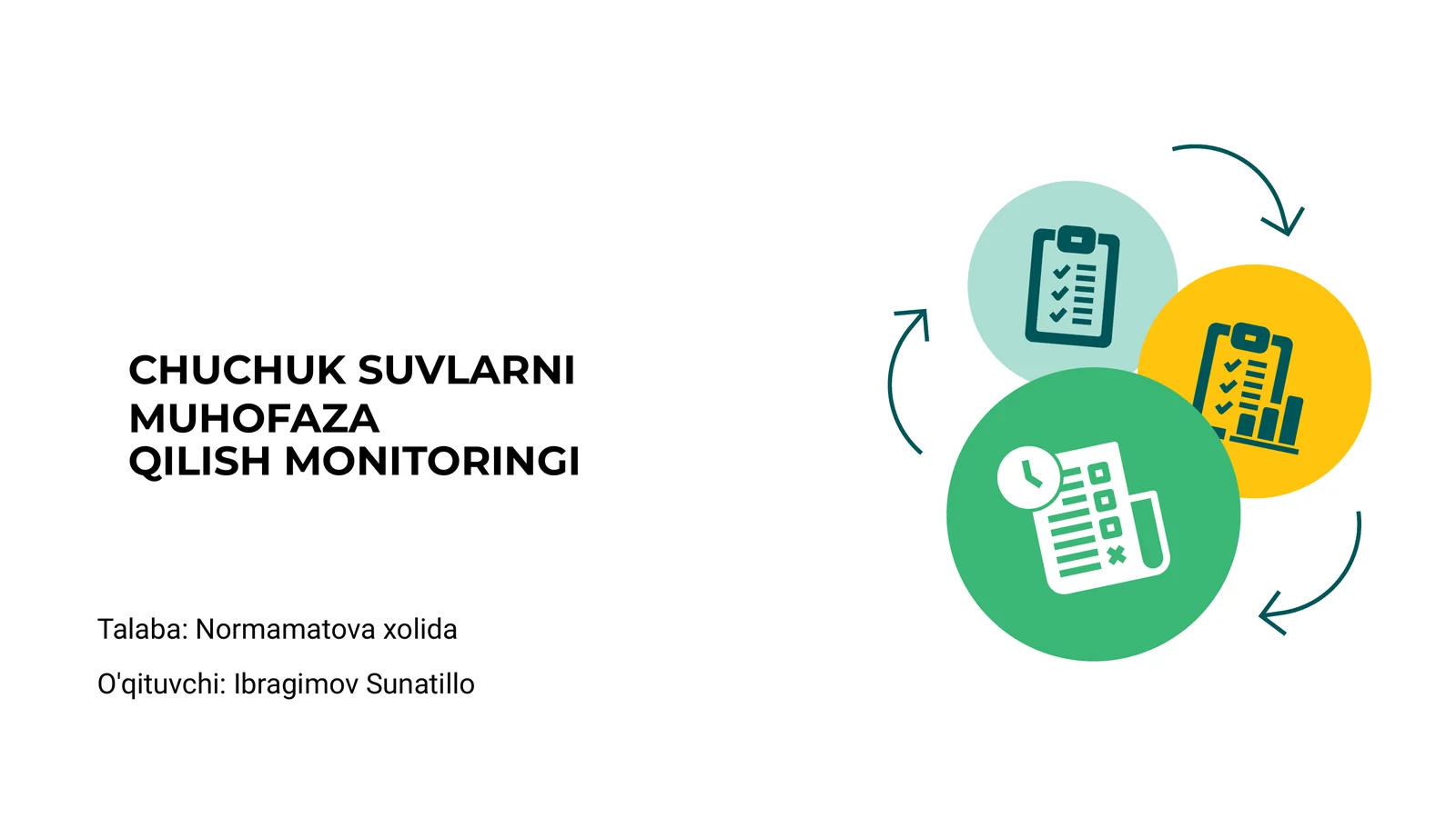 CHUCHUK SUVLARNI MUHOFAZA QILISH MONITORINGI