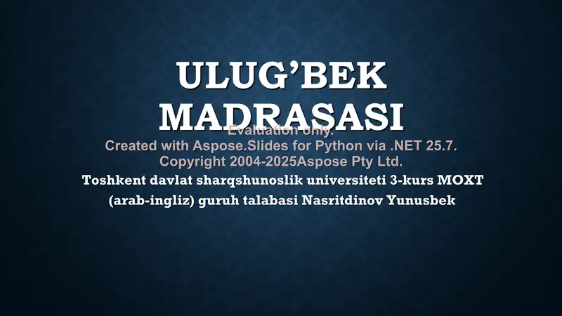 Ulug’bek madrasasi