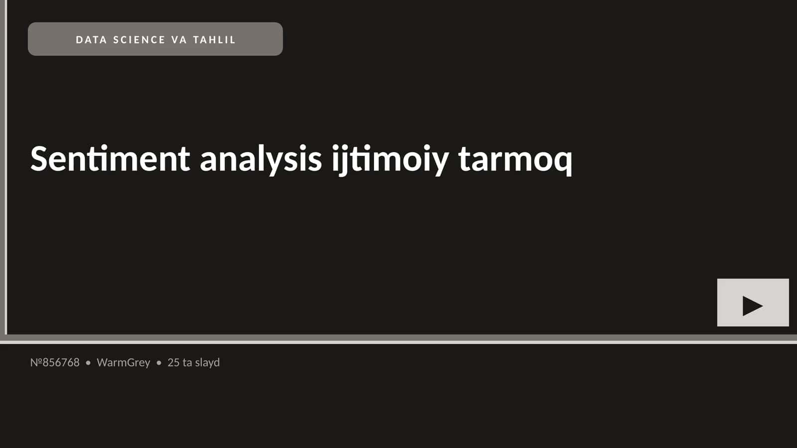 Sentiment analysis ijtimoiy tarmoq