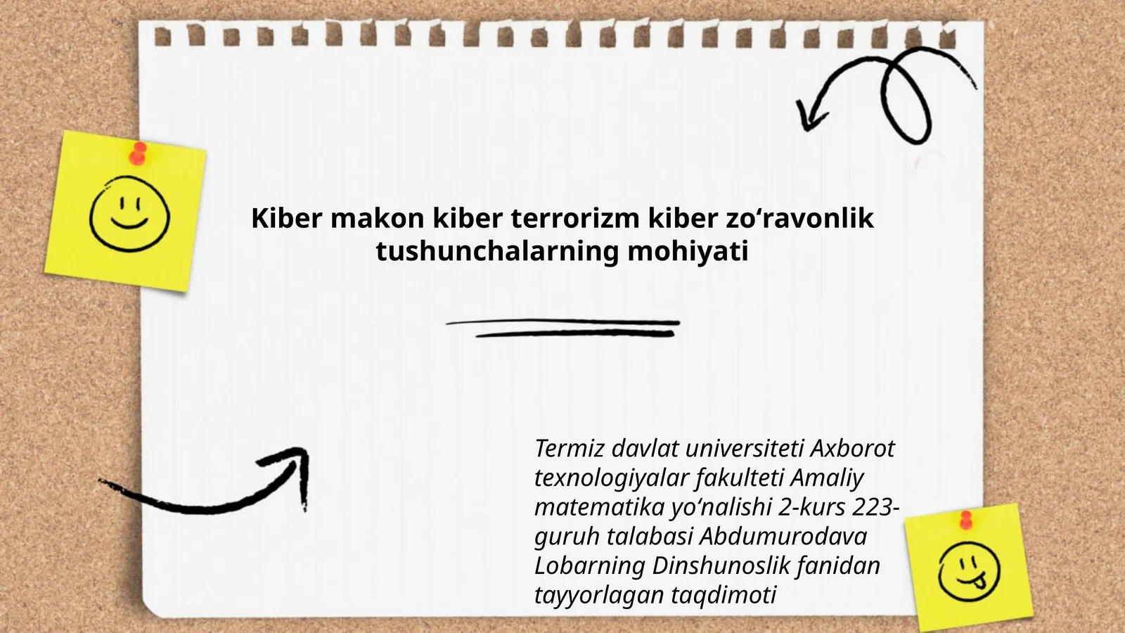 Dinshunoslik fanidan tayyorlagan taqdimoti