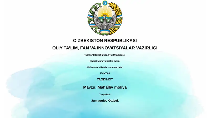Mahalliy moliya