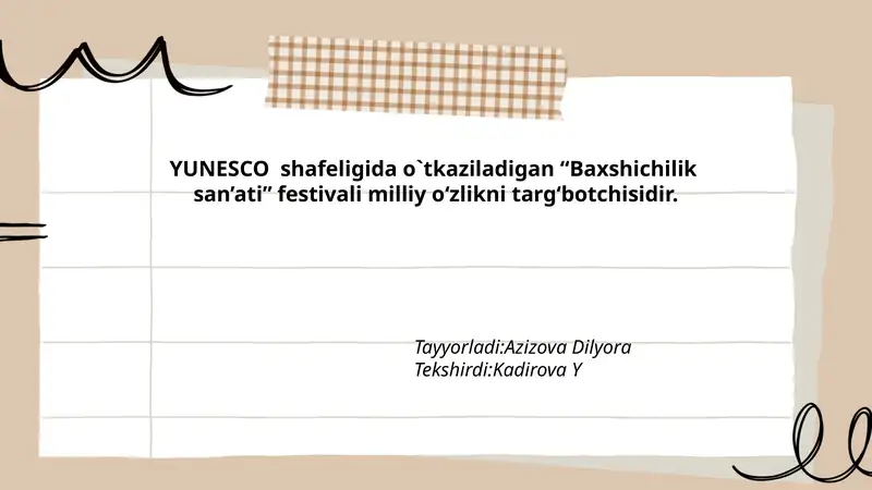 Baxshichilik san’ati festivali