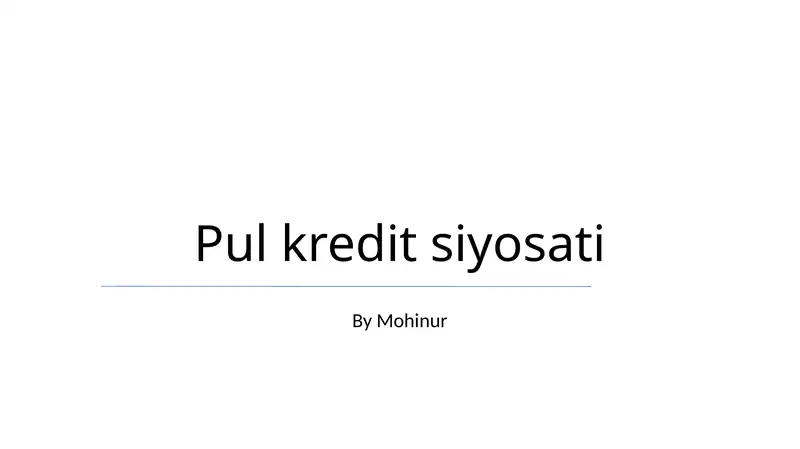 Pul kredit siyosati