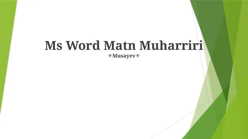 Ms Word Matn Muharriri
