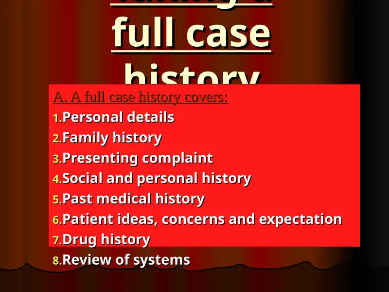 Case history taking