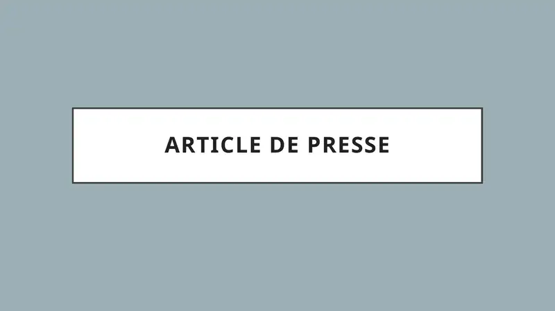 Article de presse