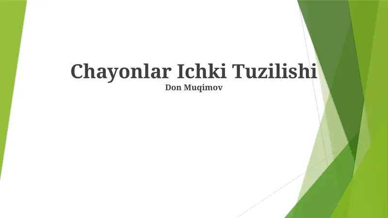 Chayonlar Ichki Tuzilishi