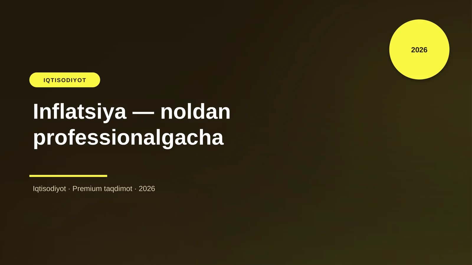 Inflatsiya — noldan professionalgacha
