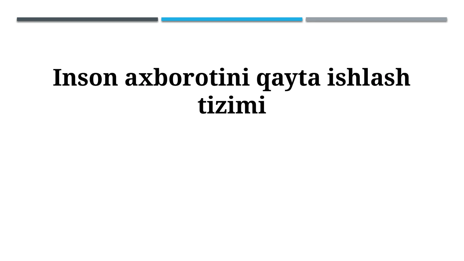 Inson axborotini qayta ishlash tizimi