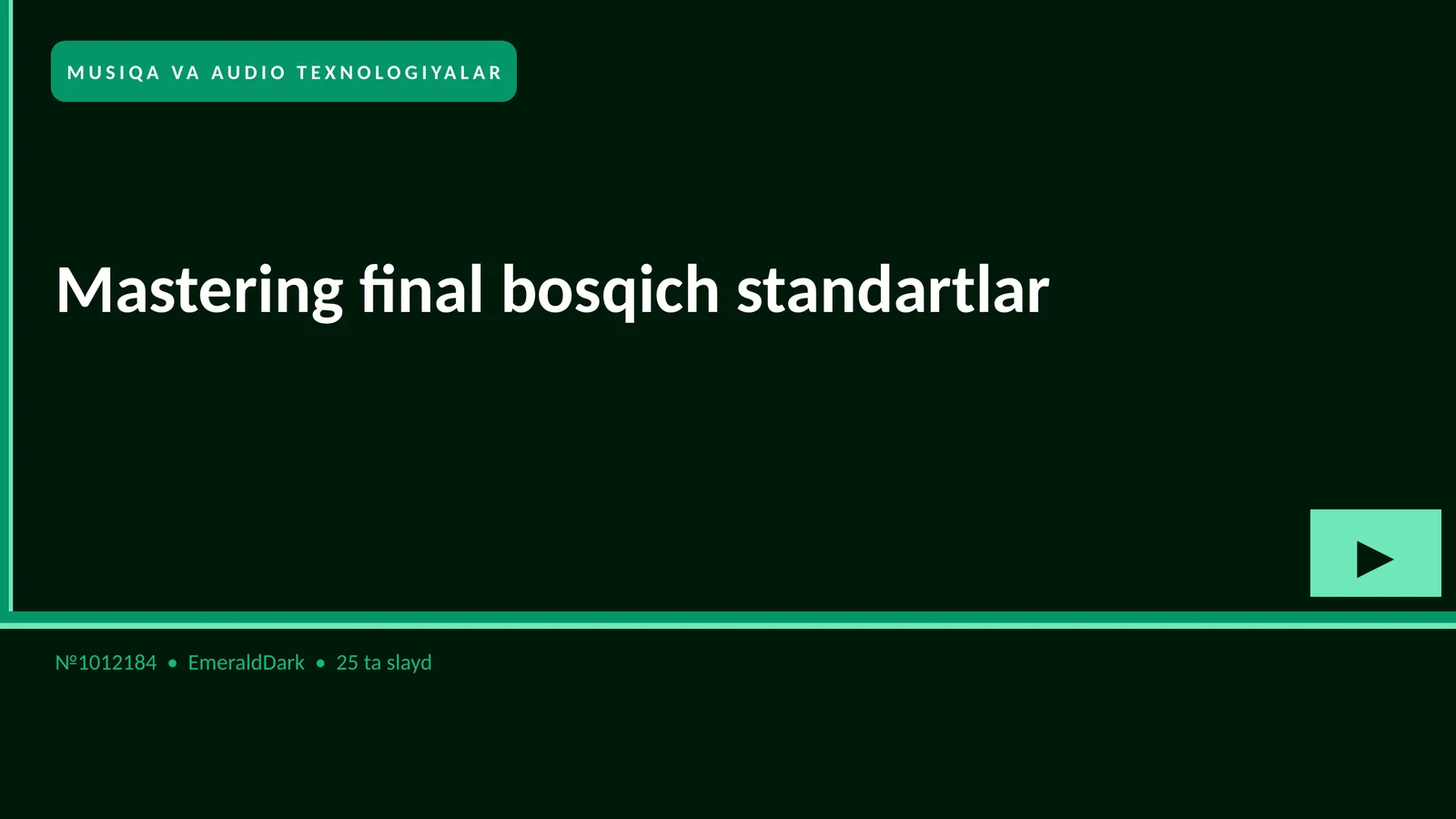 Mastering final bosqich standartlar