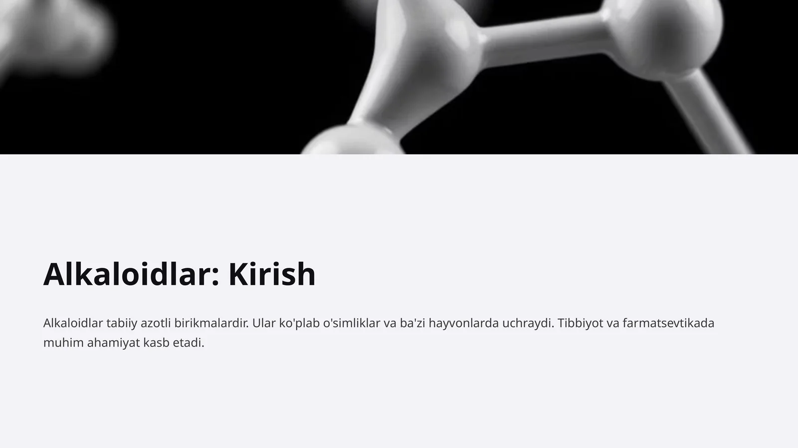 Alkaloidlar: Kirish