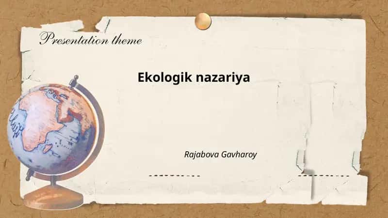 Ekologik nazariya