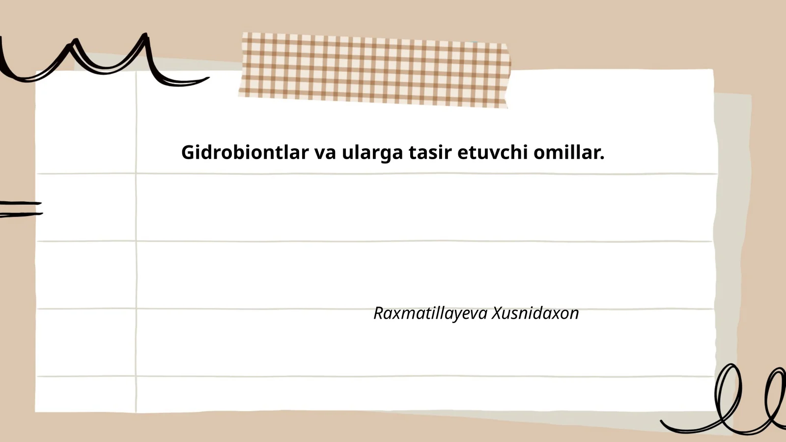 Gidrobiontlar va ularga tasir etuvchi omillar