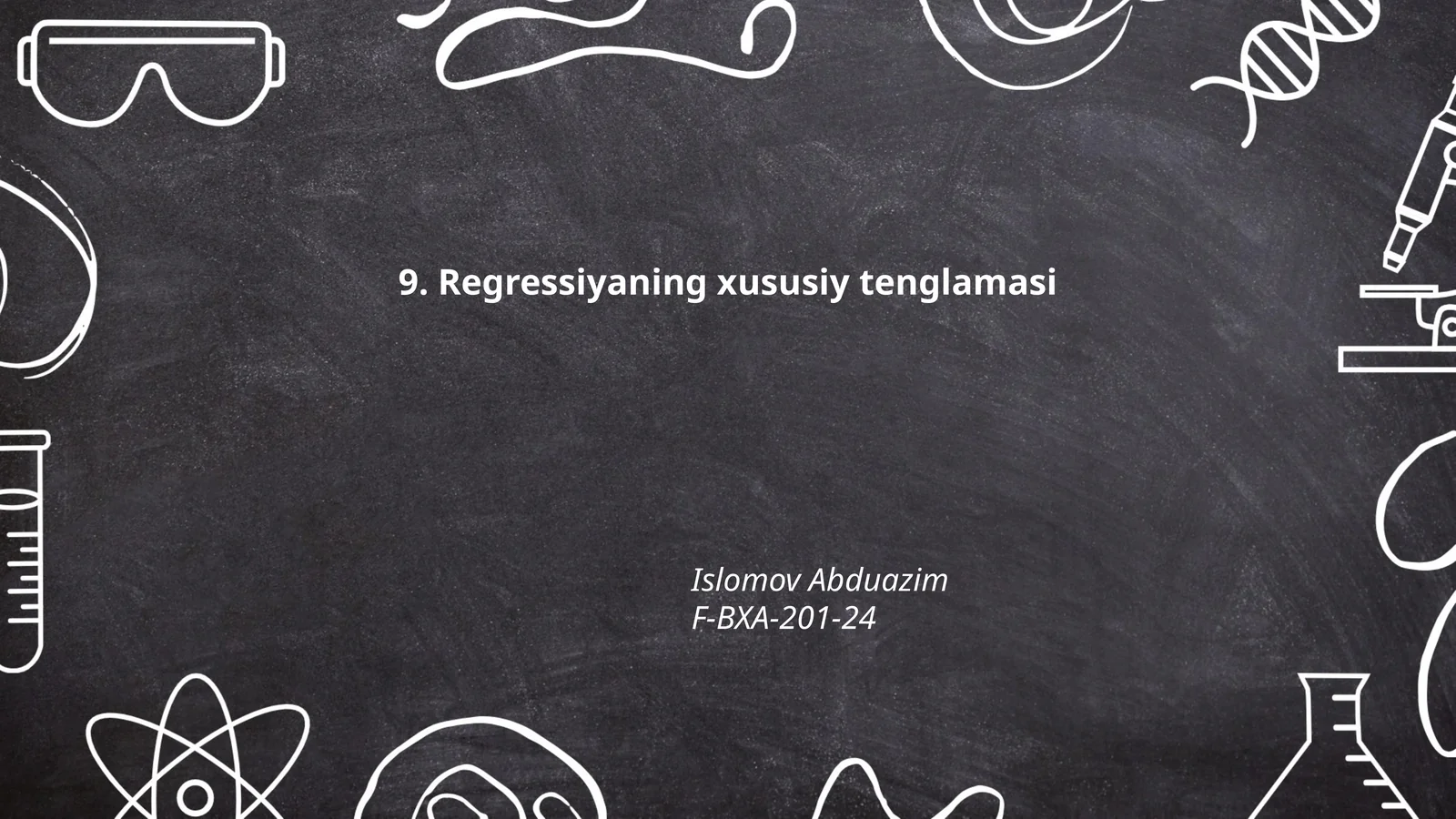 Regressiyaning xususiy tenglamasi