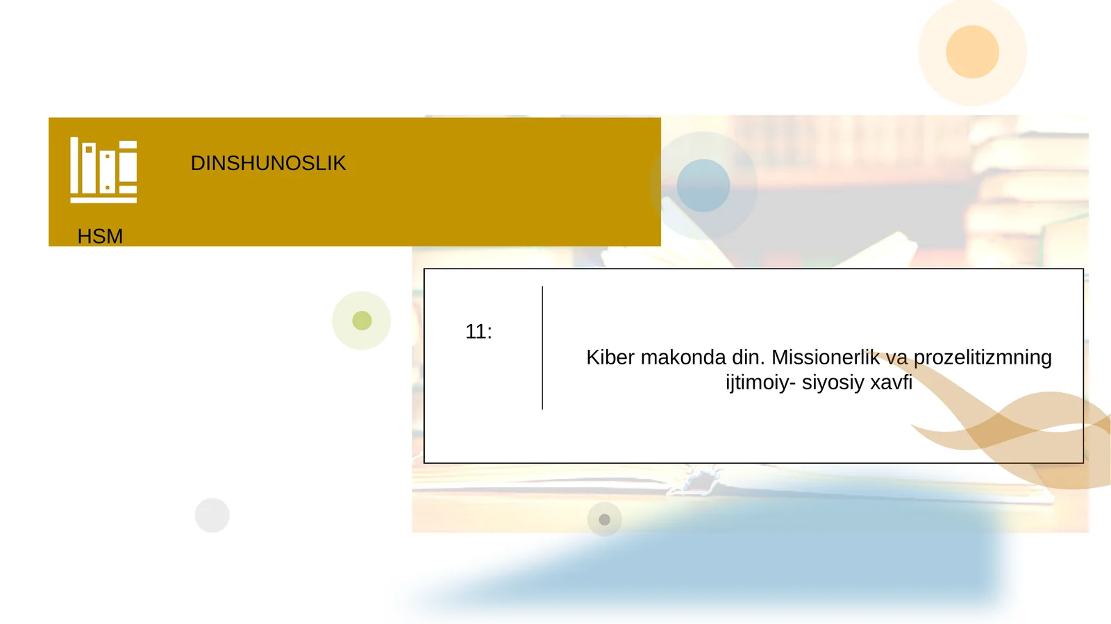 Dinshunoslik.O’quvqo’llanma