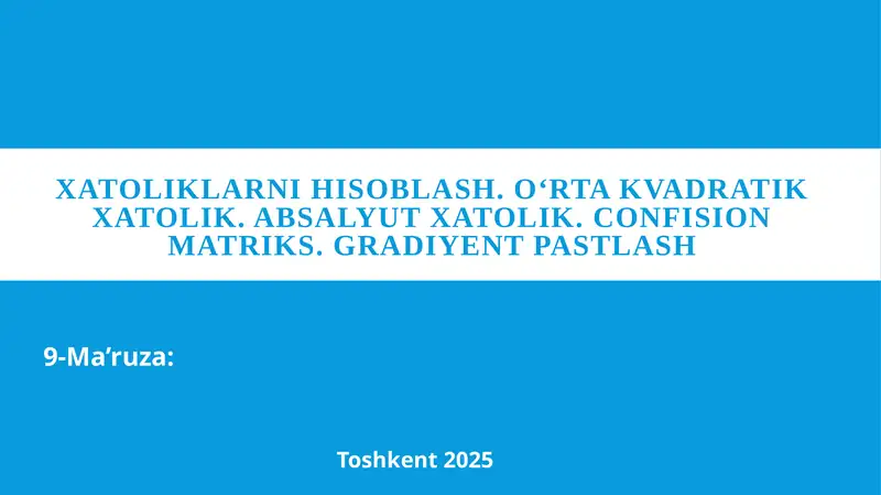 Xatoliklarni hisoblash