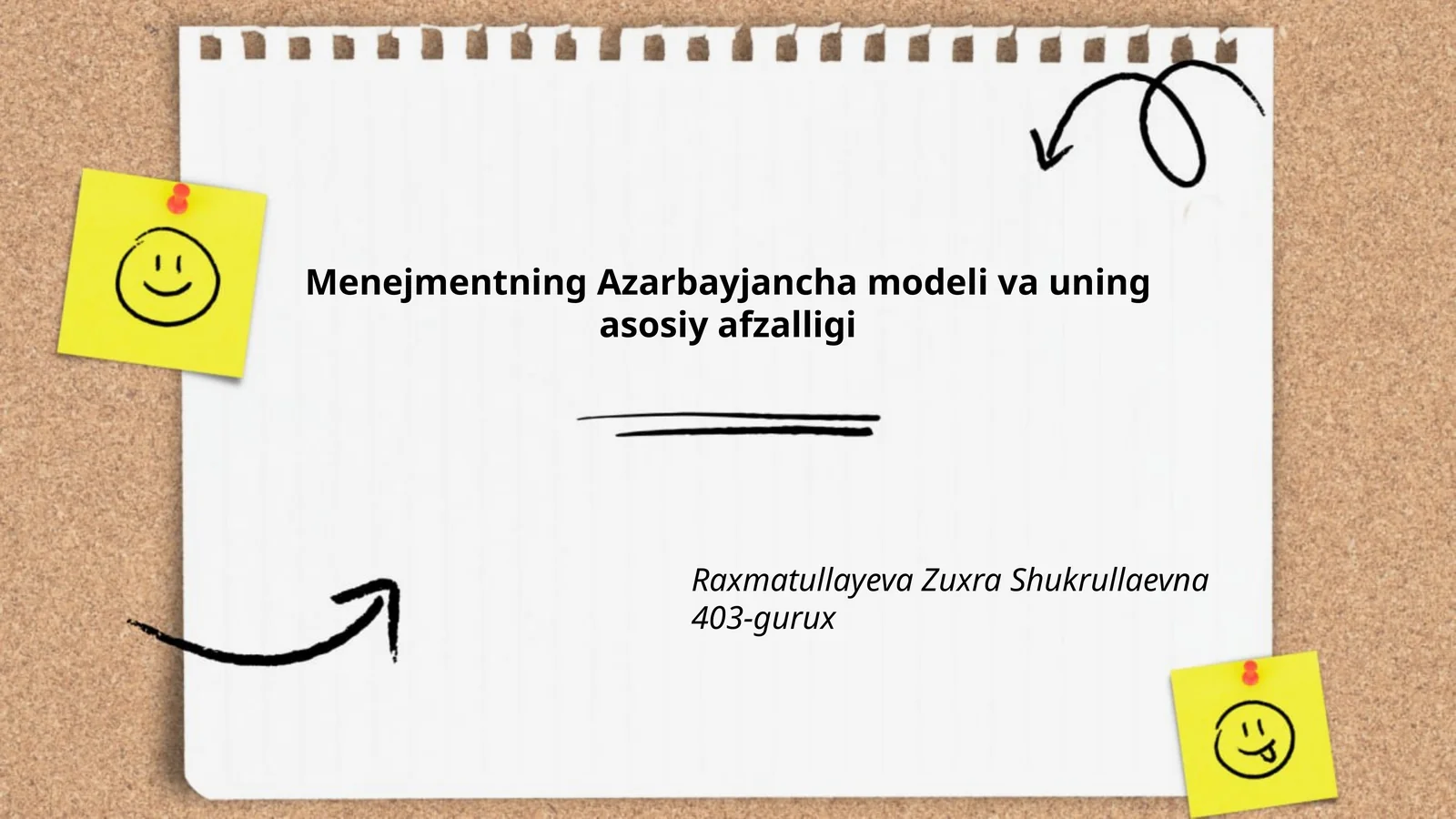 Menejmentning Azarbayjancha modeli va uning asosiy afzalligi