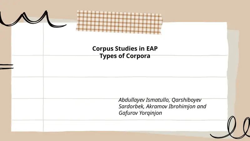 Corpus Studies in EAP
