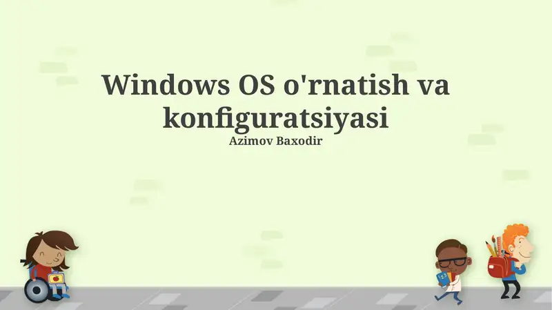 Windows OS ni o'rnatish jarayoni