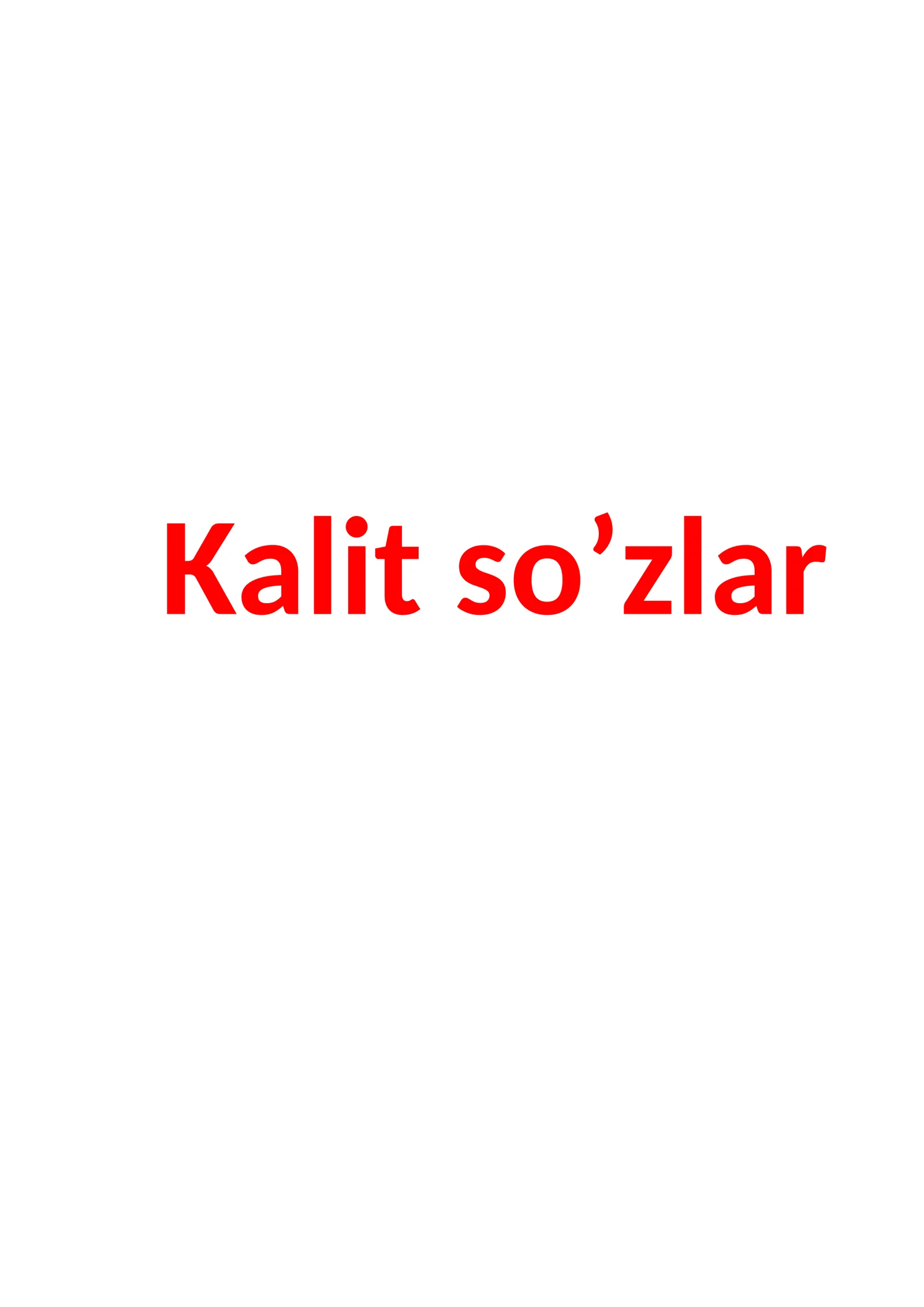 Prava imtihoni Kalit so’zlar
