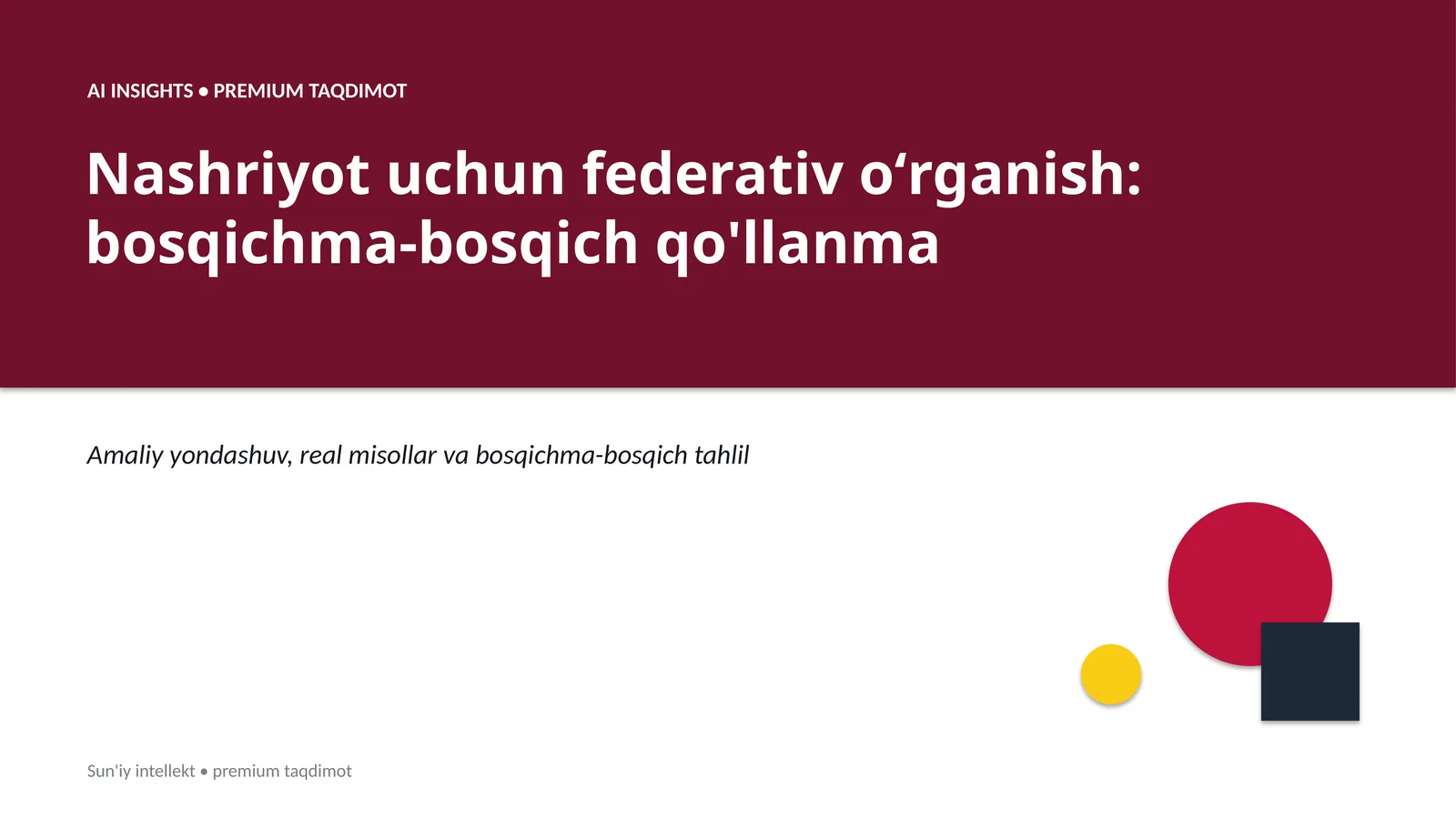 AI INSIGHTS • PREMIUM TAQDIMOT