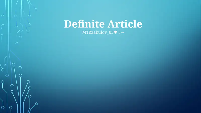 Definite Article