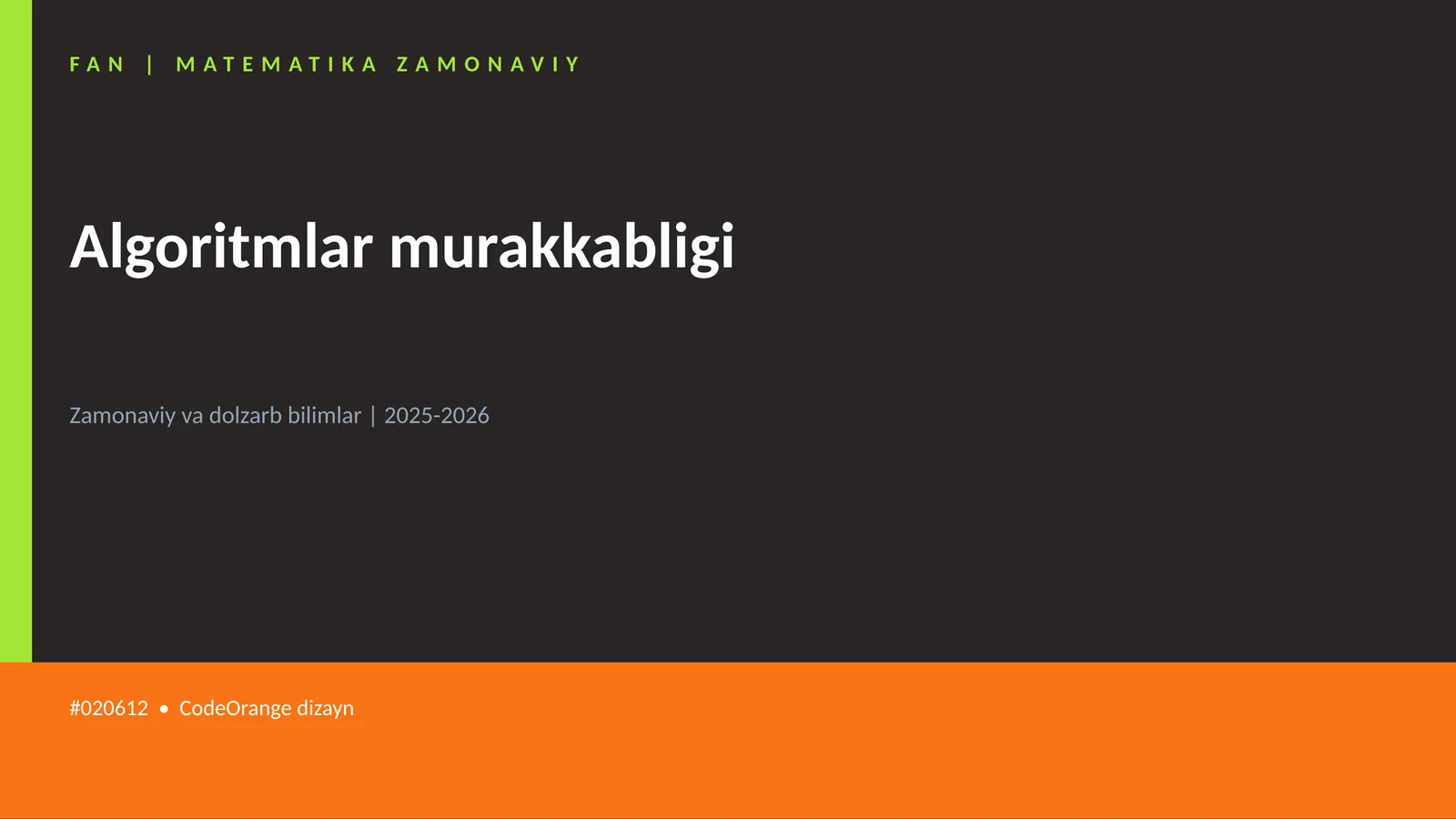 Algoritmlar murakkabligi