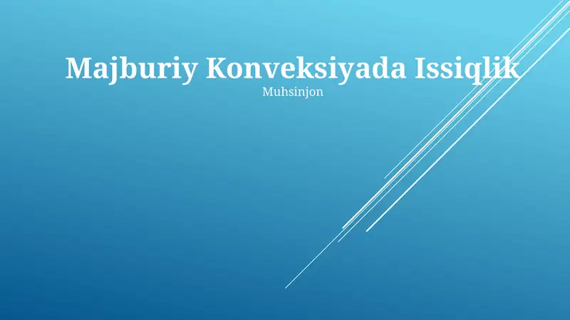 Majburiy Konveksiyada Issiqlik